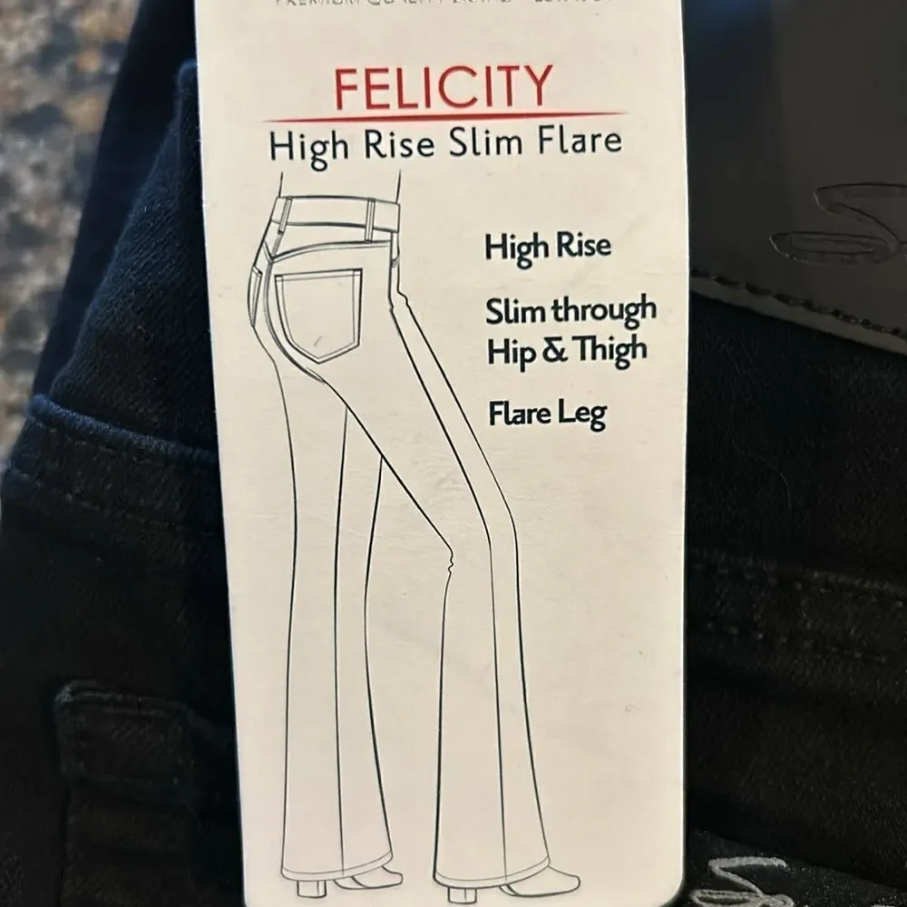 NEW Seven7 Felicity Black High Rise Slim Flare Jeans